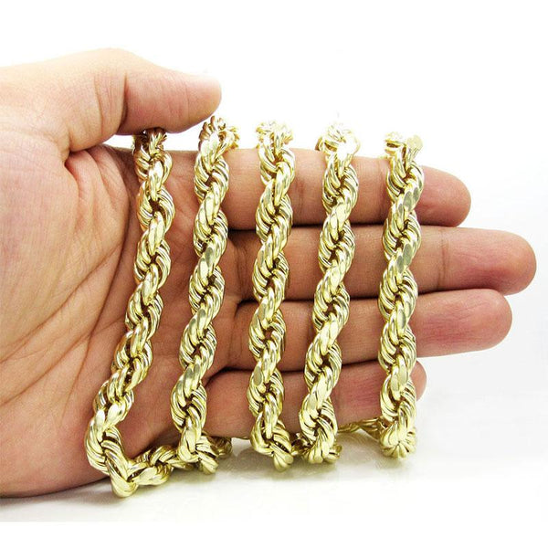 10K Yellow Gold Solid Rope Chain 18MM