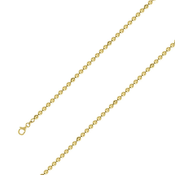 925 Sterling Silver 4mm Rhodium Plated Moon Cut Chain Size- 10" - Gold Americas