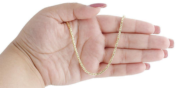 10K Yellow Gold Hollow Byzantine Chain 5MM - Gold Americas