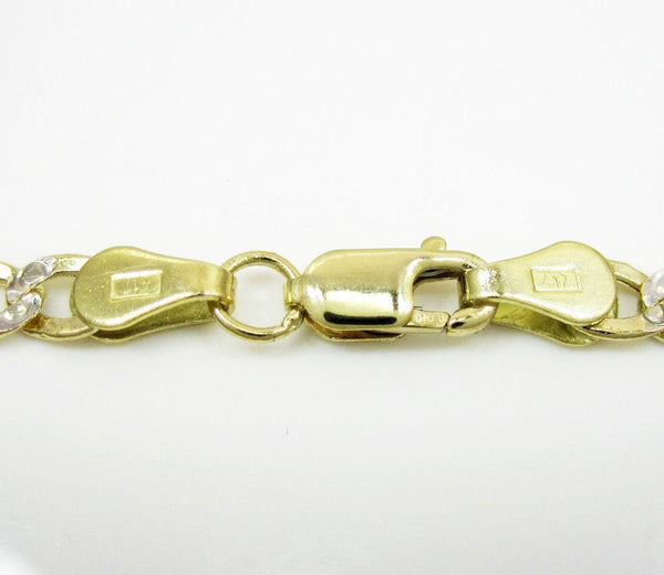 14K Yellow Gold Pave Cuban Chain 4.5MM