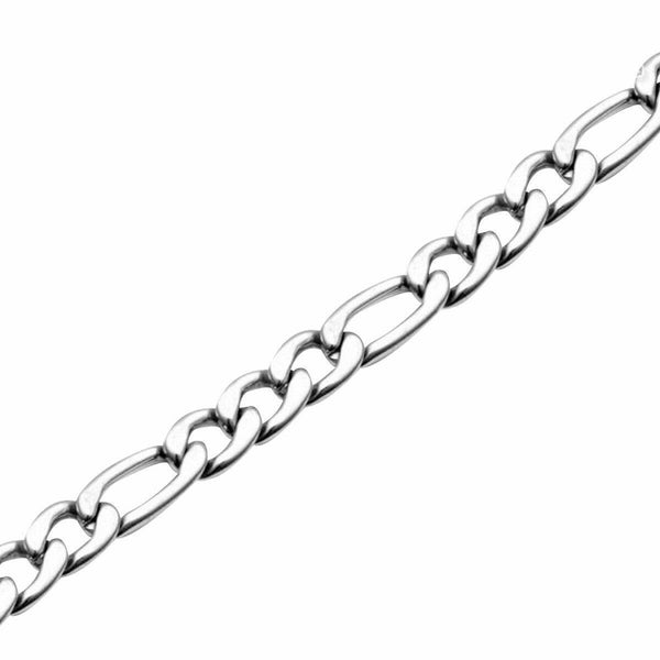 14K White Gold Hollow Figaro Chain 4MM - Gold Americas