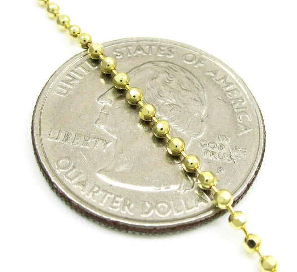 14K Yellow Gold Plain Dog Tag Chain 2MM - Gold Americas