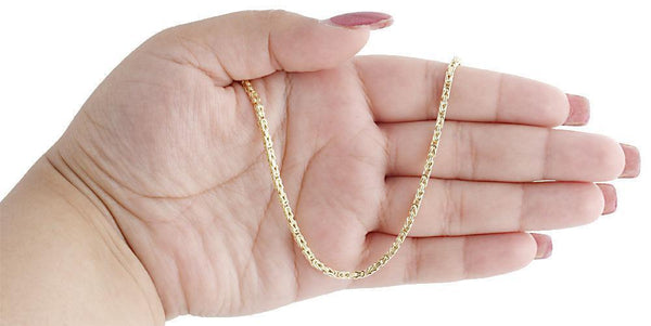 10K Yellow Gold Solid Byzantine Chain 3MM