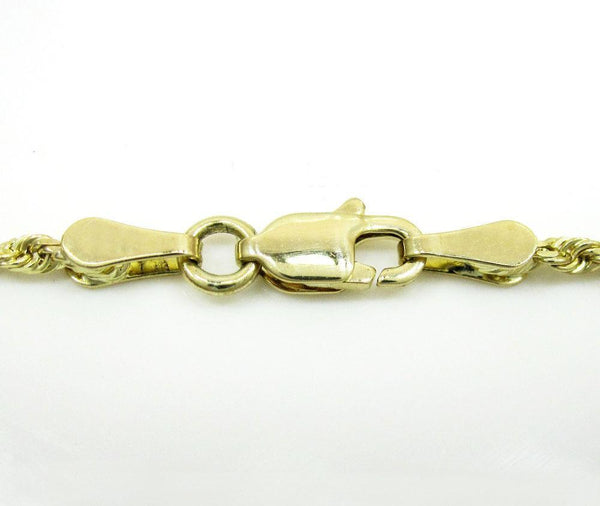 10K Yellow Gold Solid Rope Chain 2MM