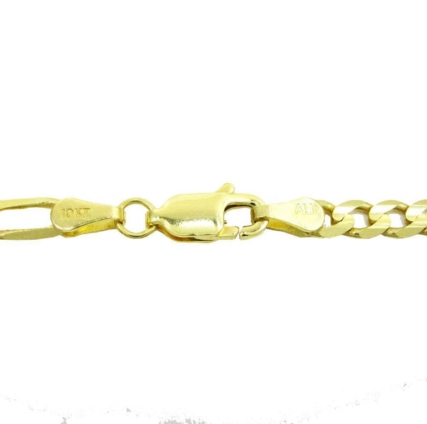 10K Yellow Gold Hollow Figaro Chain 4.5MM