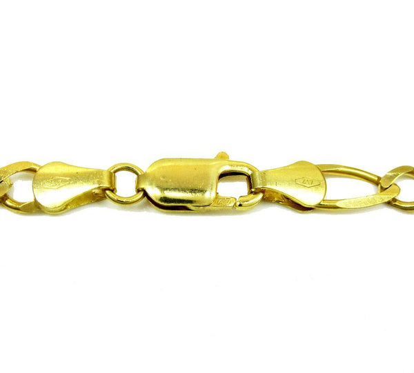 10K Yellow Gold Hollow Figaro Chain 6.5MM