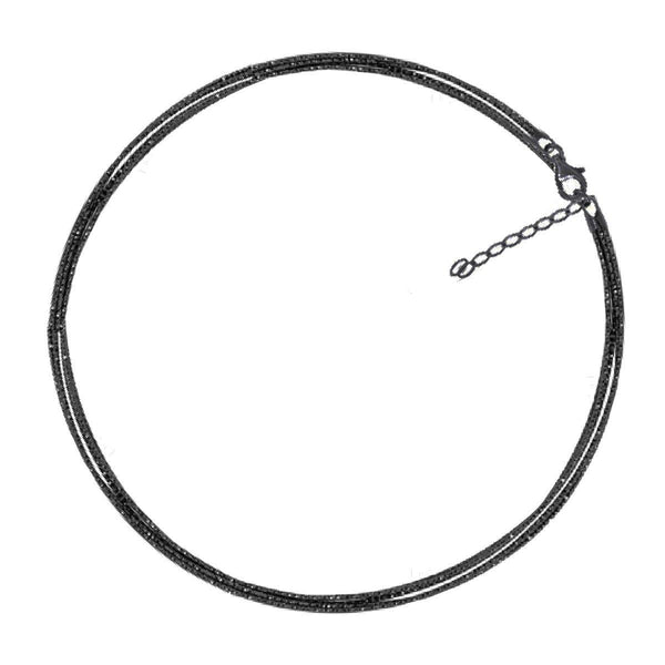 925 Sterling Silver 9.3gms Black Plated Spring Omega Bracelet  7.5" Unisex - Gold Americas