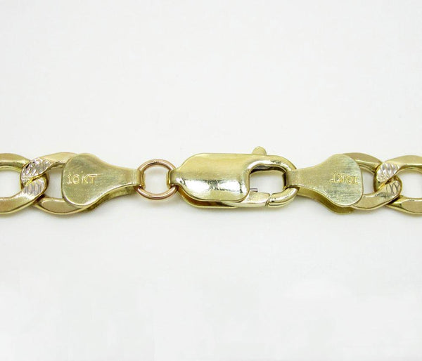 10K Yellow Gold Pave Cuban Chain 11MM