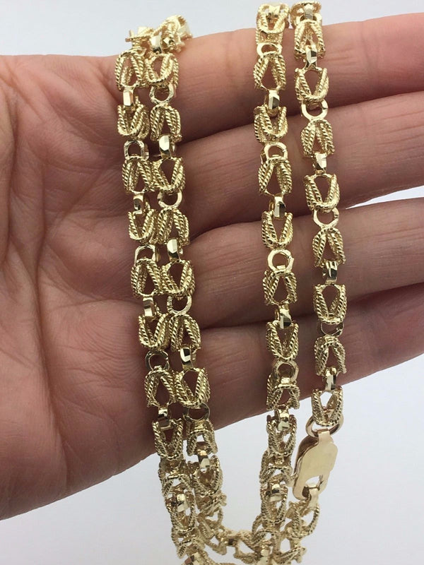 10K Yellow Gold Hollow Turkish Chain 8MM