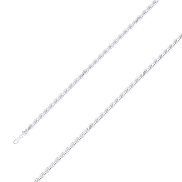 925 Sterling 4mm Silver Rope Chain Size- 8" - Gold Americas