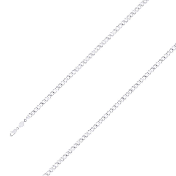 925 Sterling Silver Finish 4mm Diamond Cut Classic Cuban Chain Size- 8" - Gold Americas