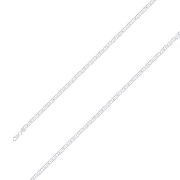 925 Sterling 4mm Silver Diamond Cut Mariner Chain Size- 8" - Gold Americas