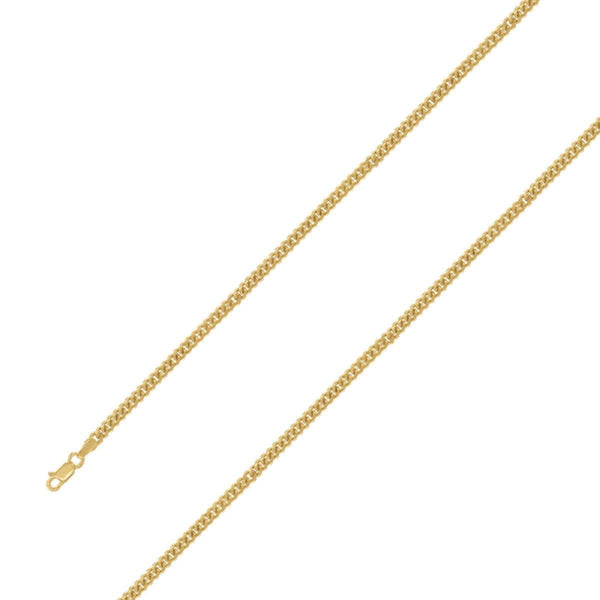 925 Sterling Silver 4mm Gold Plated Miami Cuban Chain Size- 8" - Gold Americas