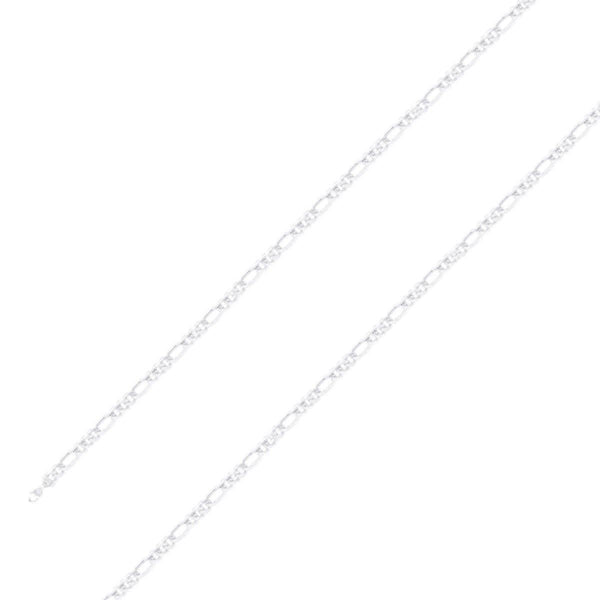 925 Sterling 4mm Silver Diamond Cut Classic Figaro Chain Size- 9" - Gold Americas