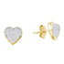 10K Yellow Gold Round Diamond Heart Cluster Stud Earrings 1/5 Cttw - Gold Americas