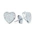 10K White Gold Round Diamond Concave Heart Cluster Stud Earrings 1/5 Cttw - Gold Americas