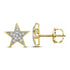 10K Yellow Gold Round Diamond Star Cluster Screwback Earrings 1/20 Cttw - Gold Americas