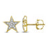 10K Yellow Gold Round Diamond Star Cluster Screwback Earrings 1/20 Cttw - Gold Americas