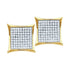 10K Yellow Gold Round Diamond Square Kite Cluster Earrings 1/10 Cttw - Gold Americas