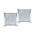 10K White Gold Round Diamond Square Kite Cluster Earrings 1/10 Cttw - Gold Americas