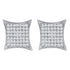 10K White Gold Round Diamond Square Kite Cluster Screwback Earrings 3/8 Cttw - Gold Americas