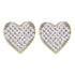 10K Yellow Gold Round Diamond Heart Cluster Screwback Earrings 1/10 Cttw - Gold Americas