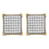 10K Yellow Gold Round Diamond Square Cluster Stud Earrings 1/3 Cttw - Gold Americas