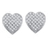 10K White Gold Round Diamond Heart Cluster Earrings 1/4 Cttw - Gold Americas