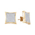 10K White Gold Round Diamond Square Kite Cluster Earrings 1/2 Cttw - Gold Americas