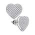 10K White Gold Round Diamond Heart Cluster Screwback Earrings 1/3 Cttw - Gold Americas