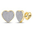 10K Yellow Gold Round Diamond Heart Cluster Earrings 1/2 Cttw - Gold Americas