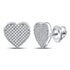 10K White Gold Round Diamond Heart Cluster Earrings 1/2 Cttw - Gold Americas