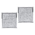 10K White Gold Round Diamond Square Earrings 1/20 Cttw - Gold Americas