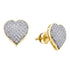 10K Yellow Gold Round Diamond Heart Earrings 1/3 Cttw - Gold Americas