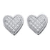 10K White Gold Round Diamond Heart Screwback Earrings 1/10 Cttw - Gold Americas
