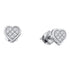 10K White Gold Round Diamond Heart Cluster Earrings 1/6 Cttw - Gold Americas