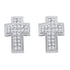 10K White Gold Round Diamond Cross Religious Stud Earrings 1/6 Cttw - Gold Americas