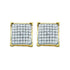 10K Yellow Gold Round Diamond Square Cluster Earrings 1/6 Cttw - Gold Americas