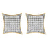 10K Yellow Gold Round Pave-set Diamond Square Kite Cluster Earrings 1/3 Cttw - Gold Americas