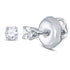 14K White Gold Girls Infant Round Diamond Solitaire Stud Earrings 1/12 Cttw - Gold Americas