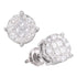 14K White Gold Princess Round Diamond Soleil Cluster Earrings 2.00 Cttw - Gold Americas