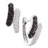 14K White Gold Round Black Color Enhanced Diamond Bypass Hoop Earrings 1/2 Cttw - Gold Americas