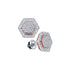 10K White Gold Round Diamond Cluster Rose-tone Hexagon Stud Earrings 1/3 Cttw - Gold Americas