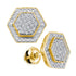 10K Yellow Gold Round Diamond Cluster Hexagon Stud Earrings 1/3 Cttw - Gold Americas