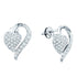 14K White Gold Round Pave-set Diamond Heart Cluster Earrings 1.00 Cttw - Gold Americas