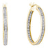 14K Yellow Gold Round Diamond Inside Outside Hoop Earrings 1/4 Cttw - Gold Americas