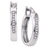 10K White Gold Round Diamond Hoop Earrings 1/20 Cttw - Gold Americas