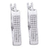 10K White Gold Round Diamond Triple Row Hoop Earrings 1/4 Cttw - Gold Americas