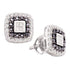 14K White Gold Round Black Color Enhanced Diamond Square Stud Earrings 1/2 Cttw - Gold Americas