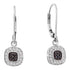 14K White Gold Round Black Color Enhanced Diamond Square Cluster Dangle Earrings 1/4 Cttw - Gold Americas